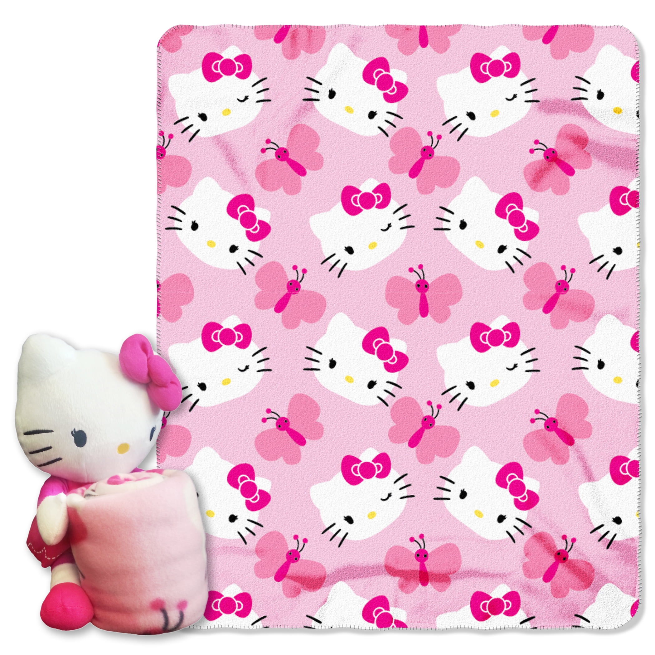 Hugger & Throw Sets Hello Kitty Butterfly 40x50" New Blanket