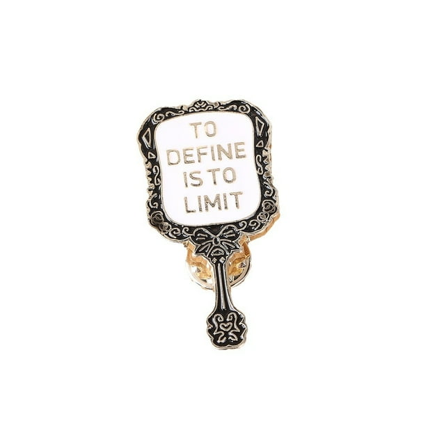 Broche de aleación con cita vintage, espejo inspirador, 9 g
