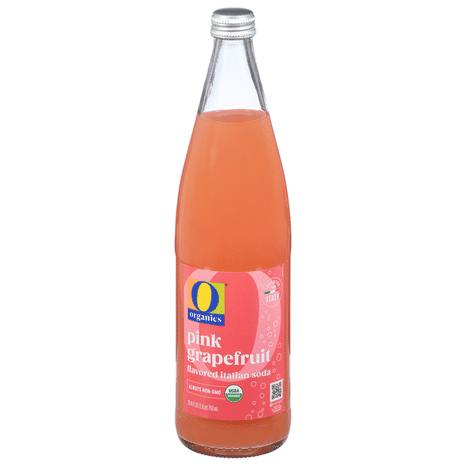 O O Organic Italian Pink Grapefruit Flavored Soda, USDA Organic, 25.4 Fl Oz