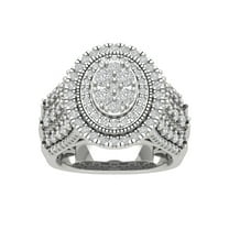 Araiya Fine Jewelry 925 Sterling Silver Round-shape Lab Grown Diamond Halo Cluster Engagement Ring ( 2 cttw, D-F Color, VS Clarity) Size 5.5