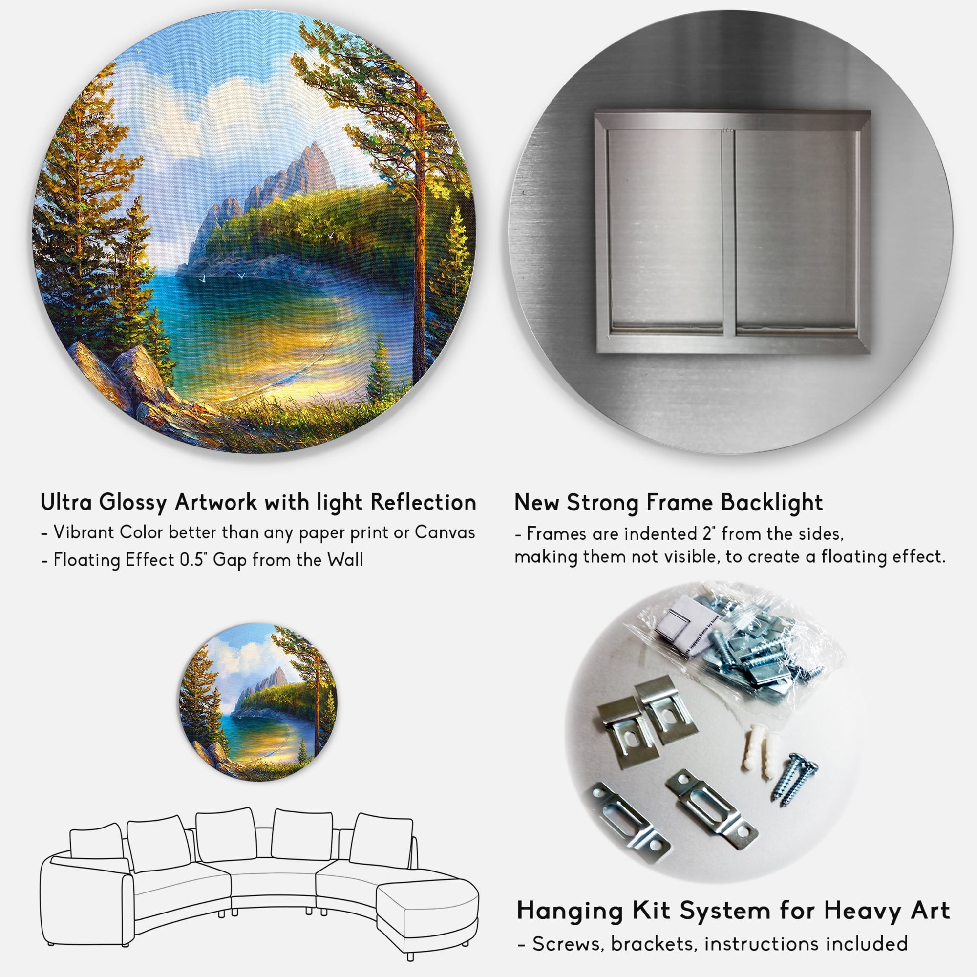 Designart 'Sunrise By The Wild Beach' Nautical & Coastal Circle Metal Wall Art 11x11 - Disc of 11