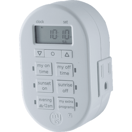myTouchSmart 2-Outlet Plug-In 7-Day SunSmart Digital Timer, 35150