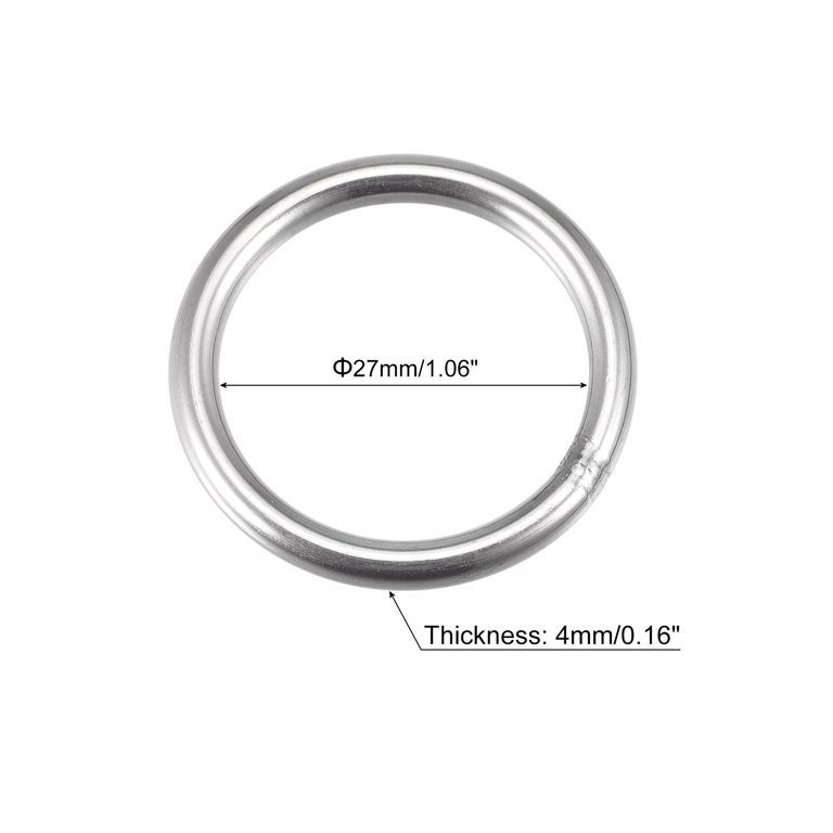 Metal O Rings, 15 Pack 35mm(1.38) ID 3mm Thick Welded O-Ringe, Silver Tone  