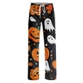 thumbnail image 4 of Womens Halloween Pajama Pants Pumpkin Print Casual Elastic Waist Pjs Lounge Bottoms, 4 of 5