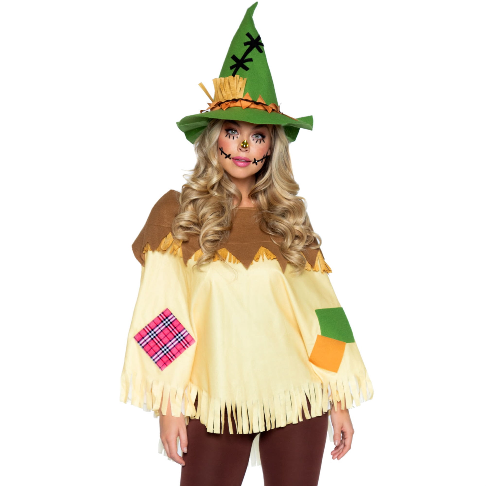 Leg Avenue Womens Halloween Costume Scarecrow Poncho Set