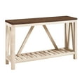 thumbnail image 2 of Walker Edison Modern Farmhouse and Oak Console Table, Dark Walnut/White Oak, 2 of 9