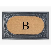 A1HC Natural Rubber & Coir 24x39 Monogrammed Doormat For Front Door, Anti-Shed Treated Durable Doormat for Outdoor Entrance, Heavy Duty, Low Profile, Easy to Clean, Long Lasting Front Porch Entry Rug
