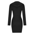 thumbnail image 6 of Christmas! Ohufall Hoodies for Women, Sweatshirt for Women Solid Color Hooded Guard Dress Black Wrap Hip Dress Long Sleeve Dress, 6 of 6