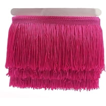 YYCRAFT 10 Yards 4 Inch Wide Tassel Curtain Fringe Trim by The Yard for DIY Sewing Crafts Clothing Curtains Decoration-Hot Pink