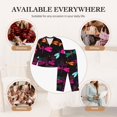 thumbnail image 7 of Yiaed Colorful Dragonflies Print Pajamas Women's Long Sleeve Sleepwear Soft Button Down Loungewear Pjs Lounge Set Nightwear Womens Pajama Pants-XX-Large, 7 of 7