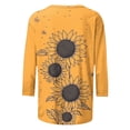 thumbnail image 4 of SYMOID Juniors Graphic Tees for Summer 2025 Casual 3/4 Sleeve Women Crew Neck T-Shirts Top,Yellow,Size S, 4 of 5