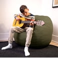 thumbnail image 5 of Big Joe Fuf 4Ft Foam Bean Bag Chair with Removable Cover for Kids, Teens, Forest Green Velveteen, Durable Woven Polyester, 4 foot Large Reading and Gaming Seat, 5 of 6