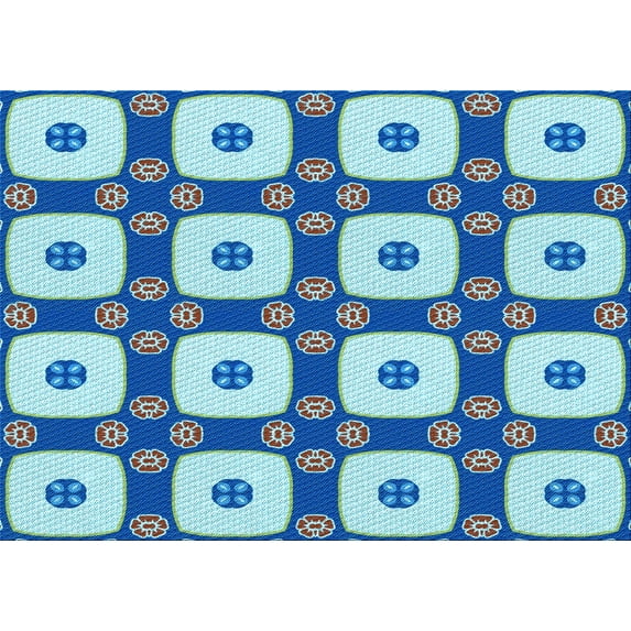 Ahgly Company Machine Washable Indoor Rectangle Transitional Blue Lagoon Blue Area Rugs, 6' x 9'