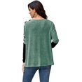 thumbnail image 2 of Women's Long Sleeve Round Neck Colorblock Leopard Print Cotton Loose Pullovers, 2 of 2