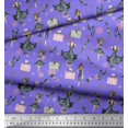 thumbnail image 2 of Soimoi Purple Rayon Crepe Fabric Women & Accessories Fashion Printed Fabric 1 Yard 46 Inch Wide, 2 of 3