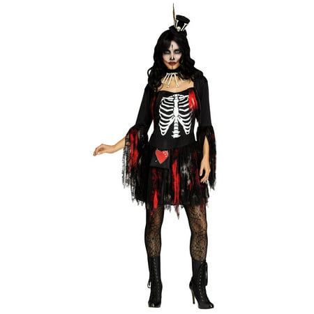 Womens Lacey Day of the Dead Voodoo Skeleton Queen Dress Skirt Adult