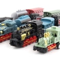 thumbnail image 2 of HLONK 4 Pcs Voitures Jouets en Alliage Rétro Train à Vapeur Modèle à Rétrofriction Ensemble de Jouets pour Garçons Cadeaux (Bleu Ciel), 2 of 3