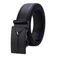 thumbnail image 4 of Jumpingount Cinturón negro de piel sintética para hombre - Aspecto limpio Textura Adecuado para jeans o trajes Business Belt 003 125cm Type2 NO2, 4 of 6