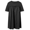 thumbnail image 4 of Dress for Women Summer Pleated Mini Dress Crew Neck Short Sleeve Tunic Dress with Pockets, 4 of 5
