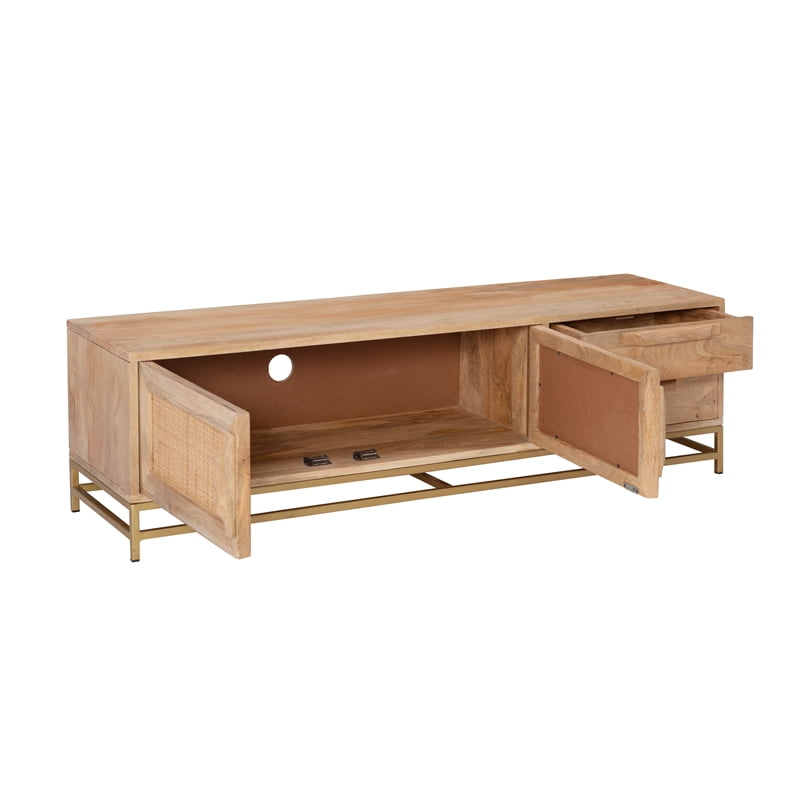 Natural Wood And Rattan TV Stand Kirklands Home, 60 OFF