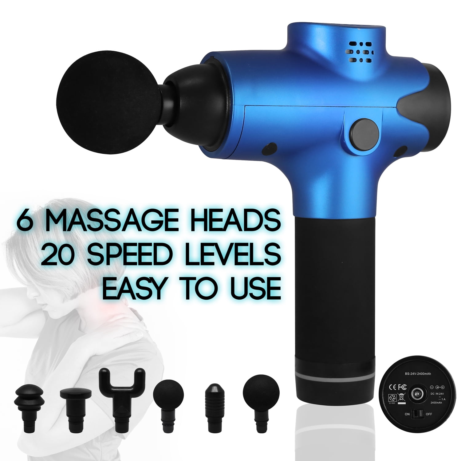 GAMMA Handheld Fascia Massage Gun Deep Tissue Muscle Massager Portable ...