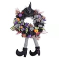 thumbnail image 1 of Halloween Wreath Long Legged Witch Wall Hanging Front Door Decorative Indoor Outdoor Decoration Pendants, 1 of 5