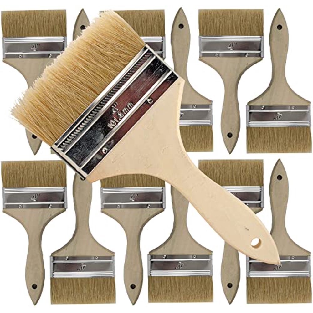 Pro Grade Chip Brush 4 inch Professional Paint Brushes 12 Pack