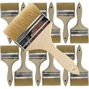 Pro Grade Chip Brush, 4 inch Professional Paint Brushes, 12 Pack Natural China Bristle Paintbrush Set