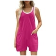 thumbnail image 3 of Women Rompers Jumpsuits Polyester Spandex Shorts Overalls With Pockets Loose Comfy Summer Casual Wear, 3 of 7