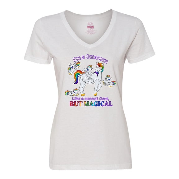 Inktastic I'm a Omacorn, like a normal Oma, but magical Women's V-Neck T-Shirt