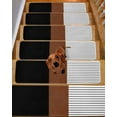 thumbnail image 2 of Black Brown Stair Treads for Wooden Steps Indoor Runner Rug Carpet, Contemporary Striped Boho Art 7 Pieces Peel and Stick Staircase Step Treads Covers Washable Throw Door Mats, 30"x8", 2 of 5