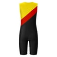 thumbnail image 2 of CHICTRY Kids Boys One-piece Swimming Bodysuit Color Contrast Gymnastics Cycling Sports Jumpsuit Yellow 8, 2 of 5