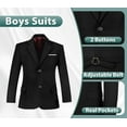 thumbnail image 3 of Lycody Boys Suits 3 Piece Slim Fit Suit Set Dresswear Ring Bearer Outfit for Boy, 3 of 6