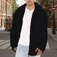thumbnail image 5 of Men's Jacket Full Zip Open Front Coat Lightweight Warm Outdoor Casual Lined Pockets Wind Black 3XL, 5 of 5