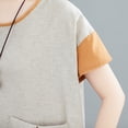 thumbnail image 3 of Tops de Cuello en V para las Mujeres de Moda Retro Bordado Blusa de Manga Corta, Imitación Algodón Tirar Marco para el Verano Casual Y el Uso de Vacaciones, 3 of 6