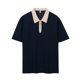 thumbnail image 4 of pstuiky camisetas para hombre, Camisa de manga corta con cuello vuelto y cremallera informal de color liso para hombre ropa de hombre s, 4 of 7
