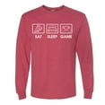 thumbnail image 2 of Eat Sleep Game Video Gamer Gift Fan Pop Culture Mens Long Sleeve Shirt, Vintage Heather Red, 2XL, 2 of 3