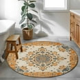 thumbnail image 5 of Burnt Orange Boho Round Rug 3.3ft Washable Circle Entryway Rugs Non Slip Southwestern Ethnic Geometric Area Rug Indoor Floor Carpet for Bedroom Kitchen Living Room Home Office Dining Room Nursery, 5 of 8