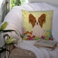 thumbnail image 3 of Caroline's Treasures BB6078PW1414 Easter Eggs Papillon Red White Fabric Decorative Pillow , 14Hx14W, multicolor, 3 of 4