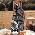 thumbnail image 2 of Black And White Paisley Pattern Design Repeat Design Sleeveless Dress Woman Fashion Long Dresses Women's Summer Suit Dress 2025, 2 of 7