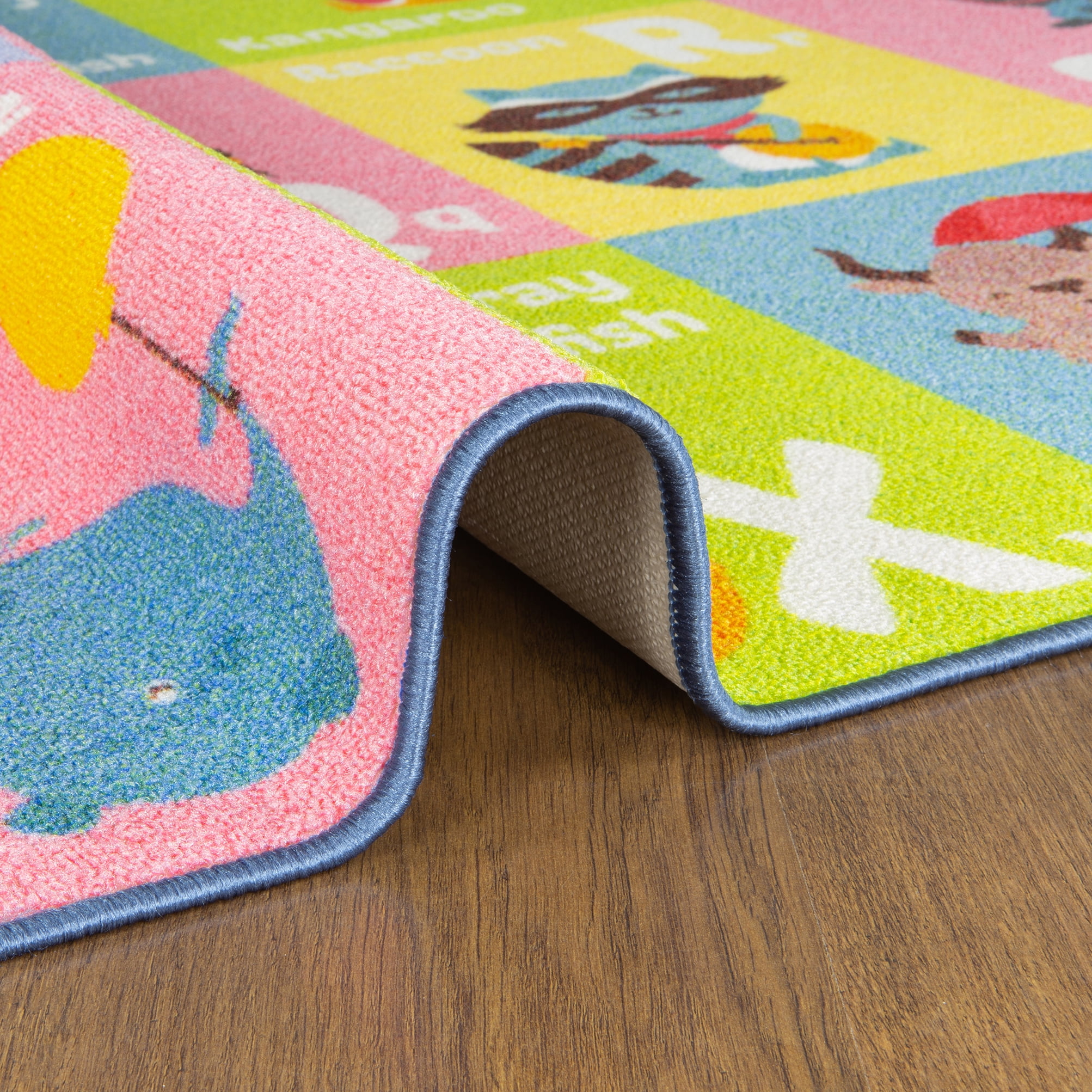 KC Cubs Kids Area Rug, ABC Alphabet Animal, Educational Rug for Classroom, Playroom, Bedroom, Nursery Room, Kindergarten (3' x 5')