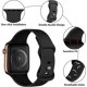 thumbnail image 2 of JM Correa de silicona (negra, grande) compatible con Apple Watch Band 44 mm, 42 mm, 45 mm, 49 mm, correa de repuesto para Apple Watch Ultra/iWatch SE Series 8 7 6 5 4 3 2 1 JM, 2 of 5