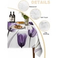 thumbnail image 2 of Purple Tulip Floral Table Cloth, Pastel Country White Wildflower Waterproof Tablecloth for Rectangle Tables, Reusable Washable Fabric Table Cover for Restaurant Kitchen Dining Tables 52"x70", 2 of 6