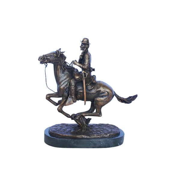 Remington replica Trooper of the plains bronze statue - Size: 12" x 5" x 13"H.