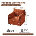 thumbnail image 3 of JULY'S SONG 24.5" Deep Seat Accent Chair, Modern Sofa Chairs in Living Room, Upholstered Oversized Chair with Detachable Cover & Removable Backrest, Terracotta, 3 of 9