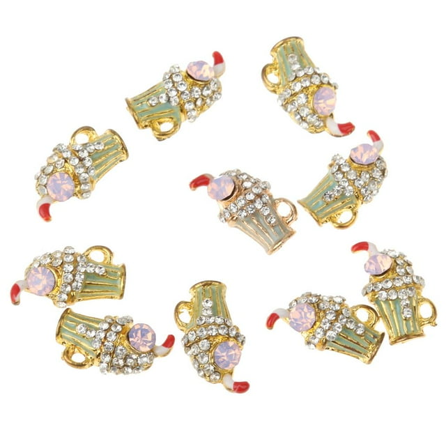 10pcs 3D Arte Del Clavo Decoración De Aleación Bling Del Diamante Artificial Del Brillo Consejos