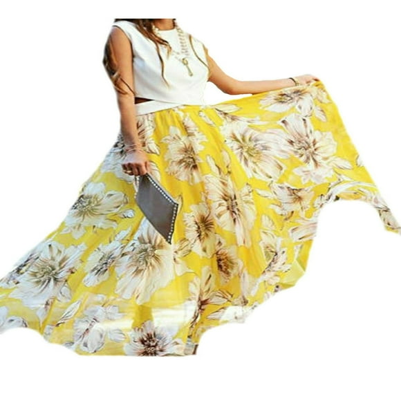 BOHO Hippy Women Summer Floral Long Maxi Skirt Dress