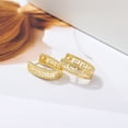 thumbnail image 6 of Yoursfs  Huggie Hoop Greek Earrings For Women Unique  Gold Plated Cutout U Shaped Earrings Jewelry Gifts, 6 of 8