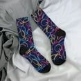 thumbnail image 5 of Pofeuu Multicolor Bowling Print Crew Socks, Adult Running Hiking Socks for Youth and Adult, 5 of 6