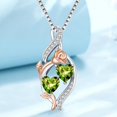 thumbnail image 4 of Taioiat Double Birthstone Necklaces for Women 18K Gold Plated Birthstone Rose Flower Jewelry Anniversary Valentines Day Mother's Day Birthday Gifts for Her Wife Girlfriend Mom, 4 of 7